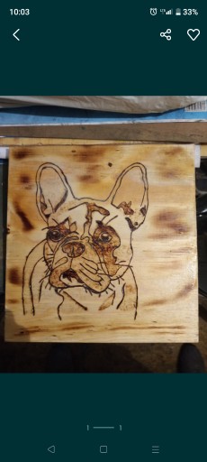 Zdjęcie oferty: Obraz wypalany na drewnie "Pies"