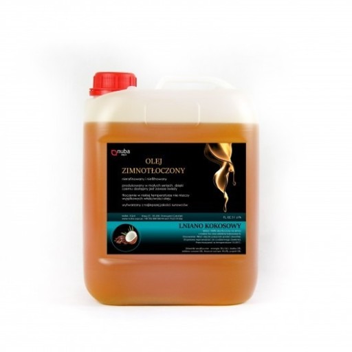 Zdjęcie oferty: Olej Lniano-Kokosowy 5000ml - Zimnotłoczone Oleje Dla Koni