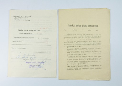 Zdjęcie oferty: Instrukcja obsługi żelazka elektrycznego 1967