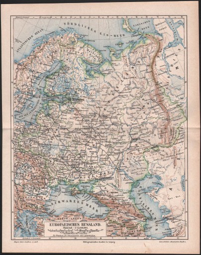 Zdjęcie oferty: POLSKA ROSJA  stara mapa z 1888 roku