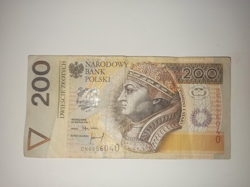 Zdjęcie oferty: Banknot 200 zł 1994 r. DN6056040 rosnące liczby