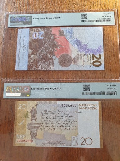 Zdjęcie oferty: Banknot 20 zł Bitwa i Słowacki Radar - taki sam nr
