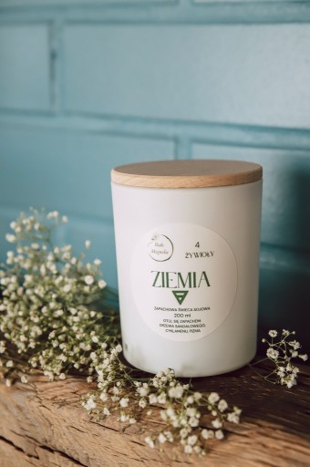 Zdjęcie oferty: Świeca z wosku sojowego ZIEMIA  -  naturalne, knot drewniany 50h 200ml