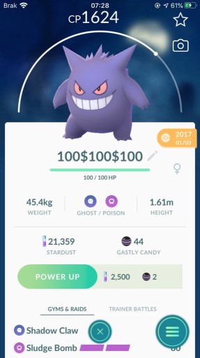 Zdjęcie oferty: POKEMON GOGENGAR LEGACY MOVESET (shadow claw)