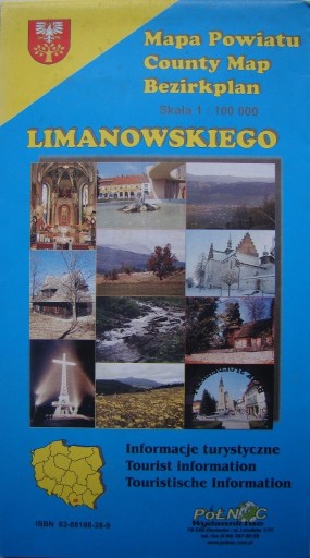 Zdjęcie oferty: Mapa powiatu limanowskiego. 1 : 100 000 