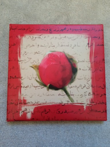 Zdjęcie oferty: Mały czerwony obraz z różą do zawieszenia