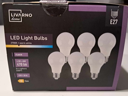 Zdjęcie oferty: Żarówki LED E27 LIVARNO LED Light Bulbs 6szt