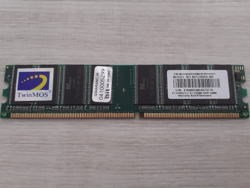 Zdjęcie oferty: pamięć RAM TwinMOS 256 RAM PC3200 DDR-DIMM