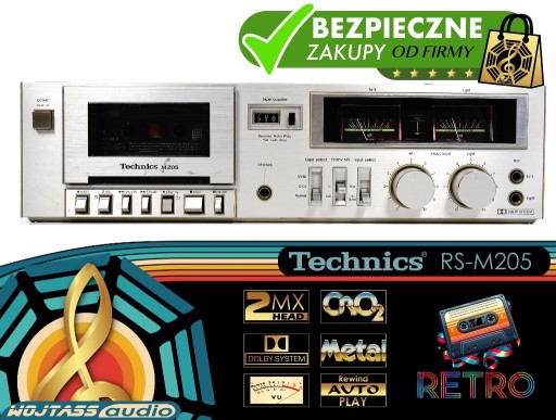 Zdjęcie oferty: Magnetofon RETRO Technics RS-M205 * MX Head * Rewind Auto Play Dolby NR