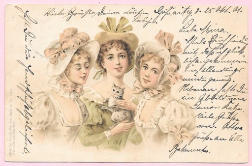 Zdjęcie oferty: 3 eleganckie damy i mały kot ...