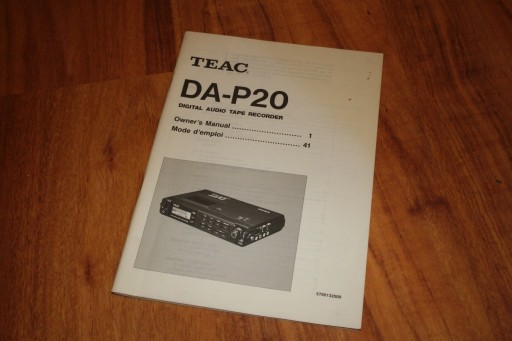 Zdjęcie oferty: Instrukcja obsługi do DAT TEAC DA-P20