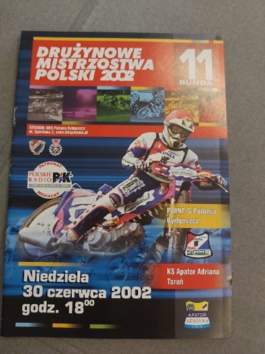 Zdjęcie oferty: Program Żużel Polonia Bydgoszcz - Toruń 2002