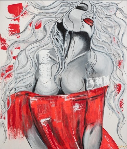 Zdjęcie oferty: Art plakat kobieta reprodukcja obrazu red dress
