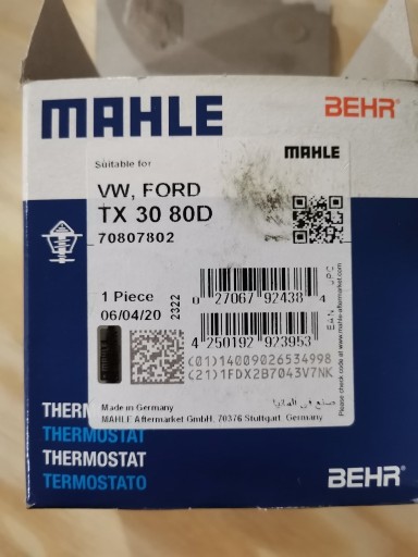 Zdjęcie oferty: Termostat Mahle Behr TX3080D