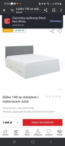 Zdjęcie oferty: Nowe łóżko Juist  140cm black red white 