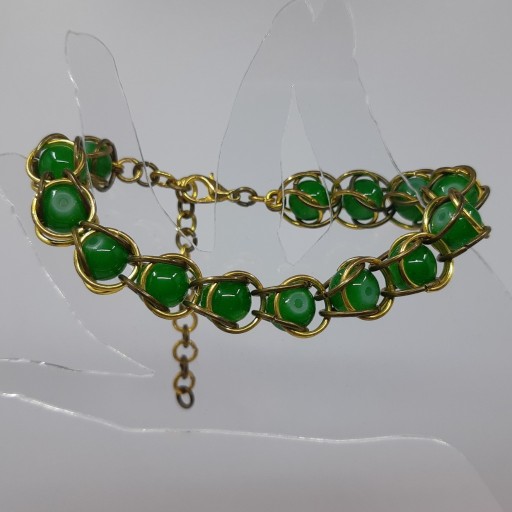 Zdjęcie oferty: Antyczny zielony chainmaille łańcuszek elegancka