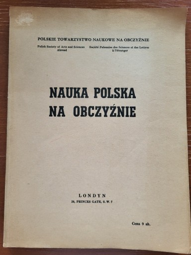 Zdjęcie oferty: Nauka Polska na Obczyźnie (Londyn) 1961, z. 3