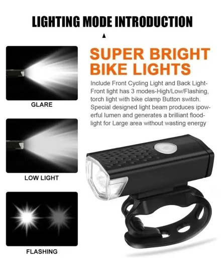 Zdjęcie oferty: zestaw świateł rowerowych USB przód i tył