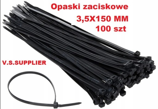 Zdjęcie oferty: OPASKI ZACISKOWE KABLOWE TRYTKI 100 SZT 3,5x150MM