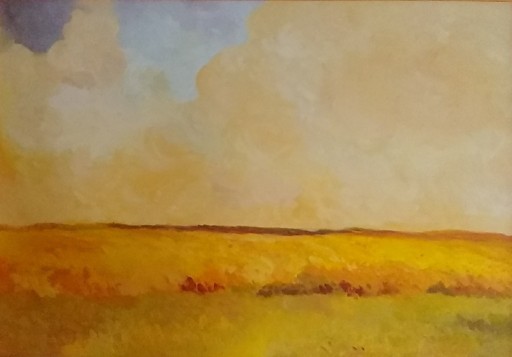 Zdjęcie oferty: Obraz olejny 100x70 cm - Pejzaż ze zbożem