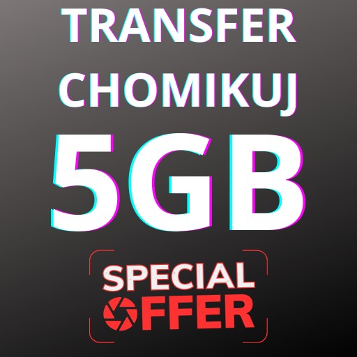 Zdjęcie oferty: TRANSFER CHOMIKUJ 5GB | DOSTAWA 24/7 | 30 DNI