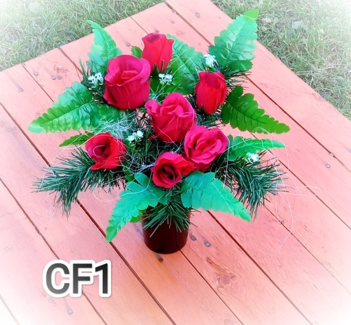 Zdjęcie oferty: Stroik na grób cmentarz Kompozycja do wazonu kwiat