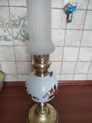 Zdjęcie oferty: Lampa naftowa ceramika ręcznie malowana Sygnowana