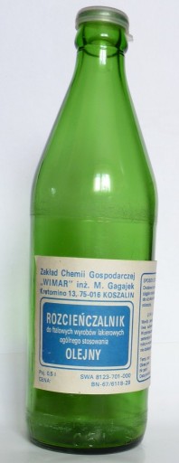 Zdjęcie oferty: butelka Rozcieńczalnik olejny do farb ftalo. z PRL