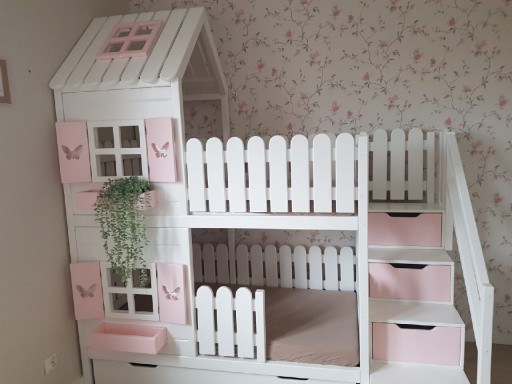 Zdjęcie oferty: Łóżko piętrowe domek drewniany dla dzieci