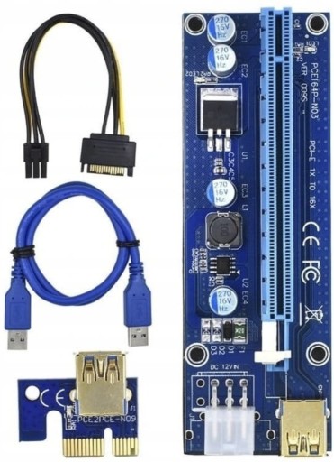 Zdjęcie oferty: RISER PCIe USB 3.0, ver. 009S - NOWY