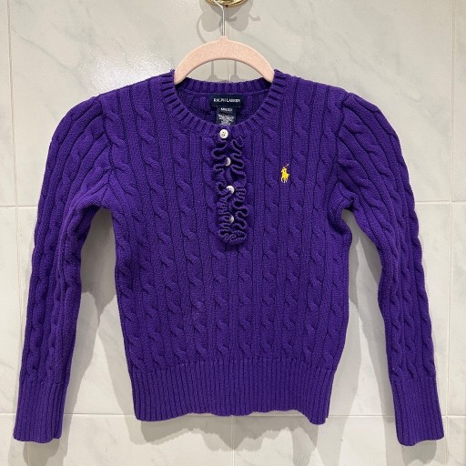Zdjęcie oferty: Ralph Lauren – fioletowy sweterek z falbankami
