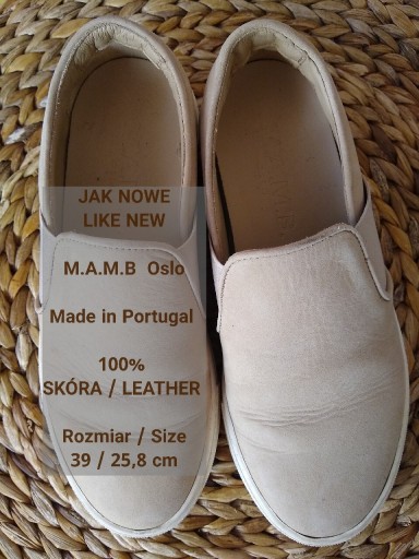 Zdjęcie oferty: Norweskie Wsuwane buty skórzane, Roz. 39 / 25,8 cm
