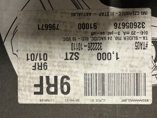 Zdjęcie oferty: IMI TA-SLIDER 750. 24 VAC/DC. 0(2)-10 VDC. 0(4)-20 mA. 3-pkt. on-off 