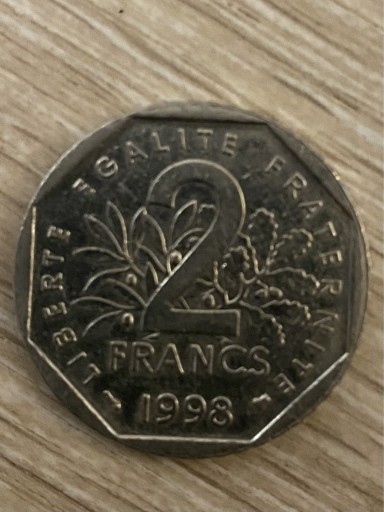 Zdjęcie oferty: Moneta 2 Francs 1998