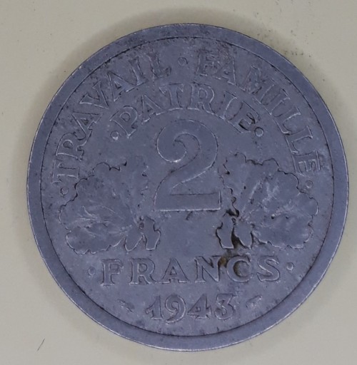 Zdjęcie oferty: Francja 2 franki, 1943