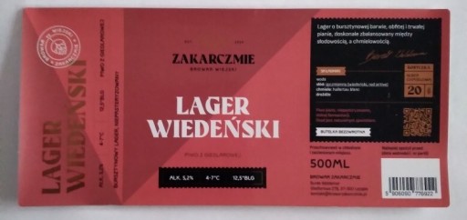 Zdjęcie oferty: Lager wiedeński browar Zakarczmie Giedlarowa