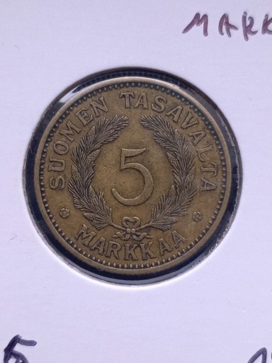 Zdjęcie oferty: Finlandia 5 Markkaa 1935