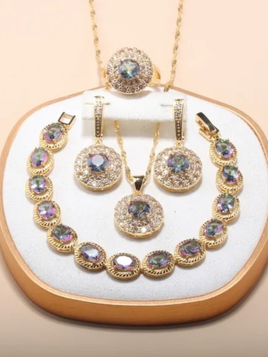 Zdjęcie oferty: Złoty komplet biżuterii z miedzi i złota 24 karaty