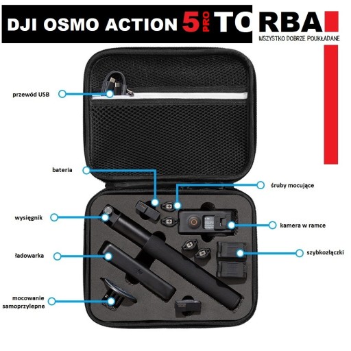 Zdjęcie oferty: DEDYKOWANA TORBA TRANSPORTOWA DO KAMER DJI OSMO ACTION 5 PRO