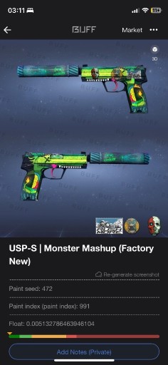 Zdjęcie oferty: USP - Monster Mashup |FN| #7 float na świecie | cs