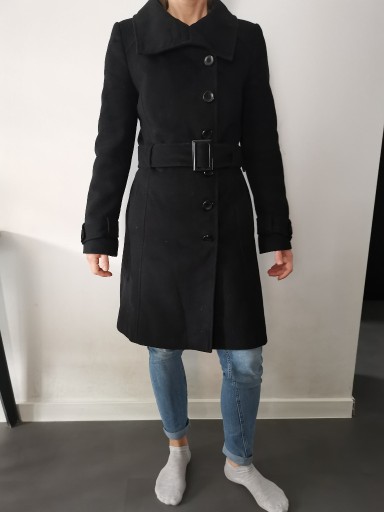 Zdjęcie oferty: Czarny płaszcz damski rozmiar M długi