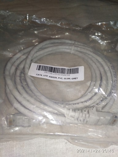 Zdjęcie oferty: Kabel sieciowy LAN RJ45 - 3 metry Skrętka U/UTP