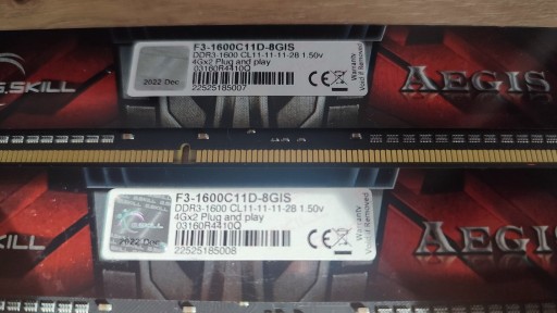 Zdjęcie oferty: Pamięć RAM G.SKILL DDR3 2x4GB 1600