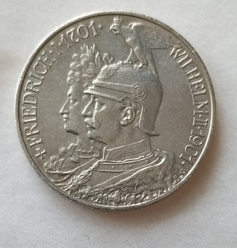 Zdjęcie oferty: Cesarstwo Niemieckie 2 marki, 1901 r srebro
