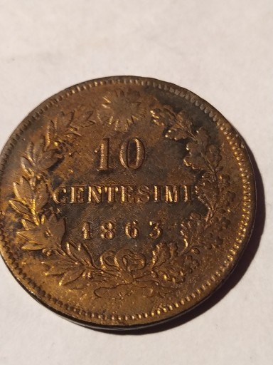 Zdjęcie oferty: 10 centisimi Włochy 1863 Victorii Emanuele II