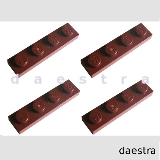 Zdjęcie oferty: LEGO 3710 PŁYTKA 1x4 brązowy / Reddish Brown - 4 szt