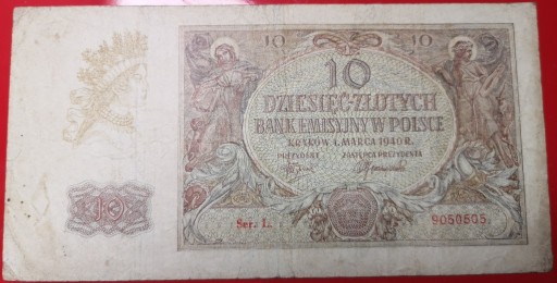 Zdjęcie oferty: 10 złotych 1940 seria L