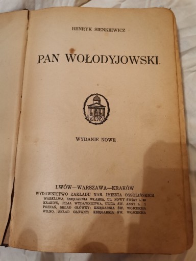 Zdjęcie oferty: Pan Wołodyjowski H. Sienkiewicz Wydanie Nowe 1925
