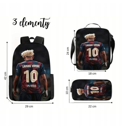 Zdjęcie oferty: PLECAK SZKOLNY ZESTAW 3w1 PIÓRNIK Torebka Saszetka na ramię BARCELONA YAMAL
