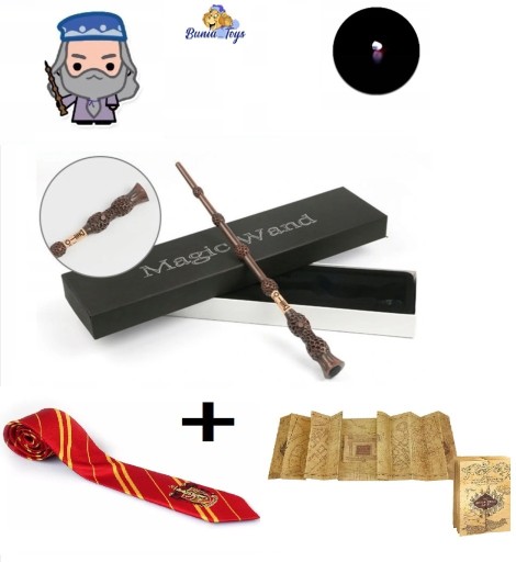 Zdjęcie oferty: Różdżka Harry Potter Dumbledore LED krawat mapa PL